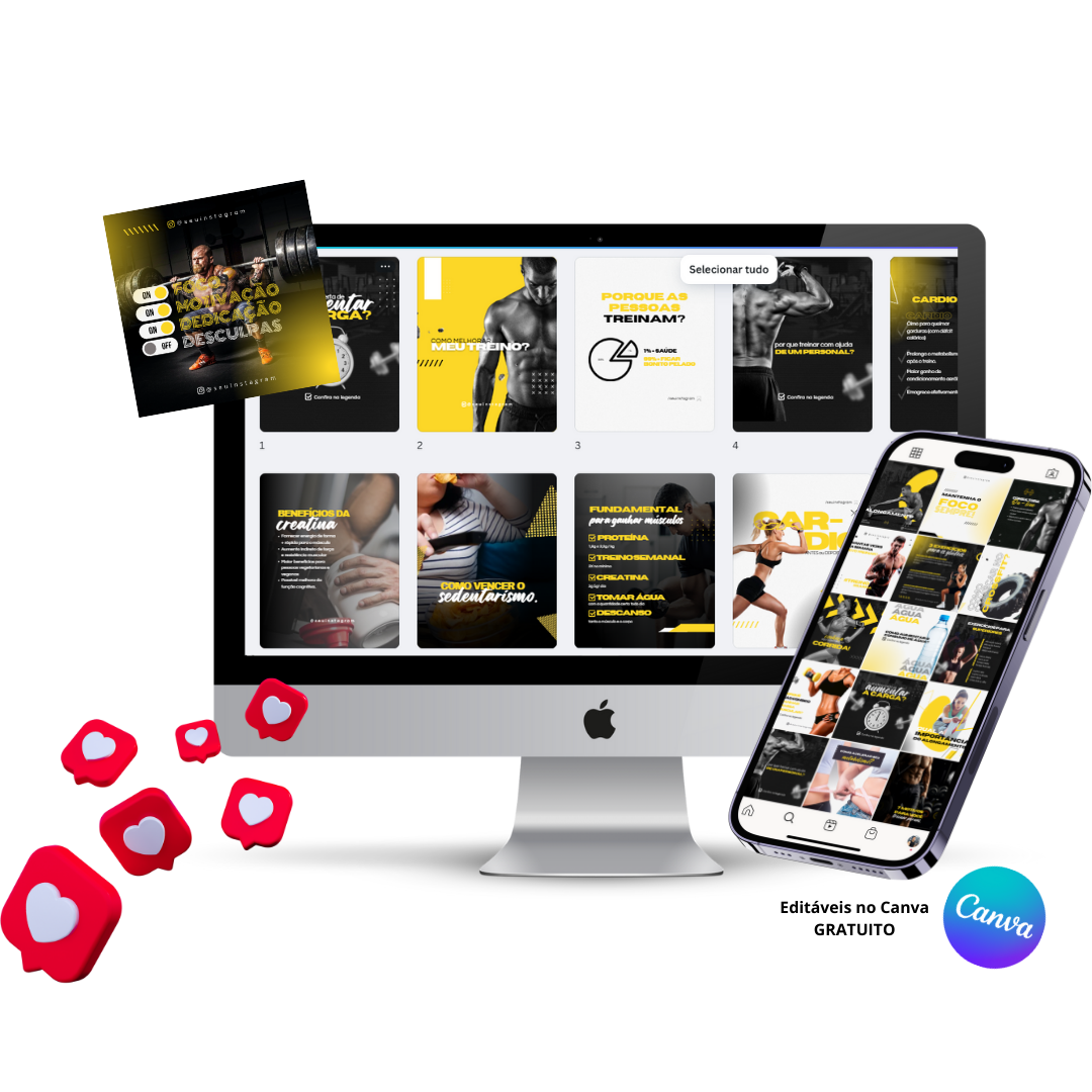 Pack de Templates Editáveis no Canva para Personal Trainer