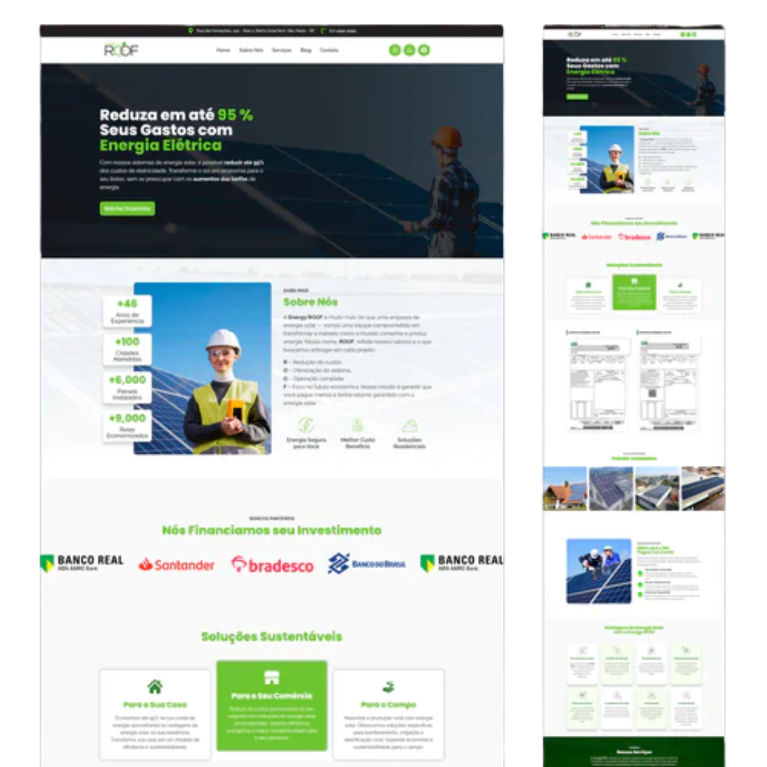 Site Pronto no WordPress com Sua Identidade Visual - Empresa de Energia Solar