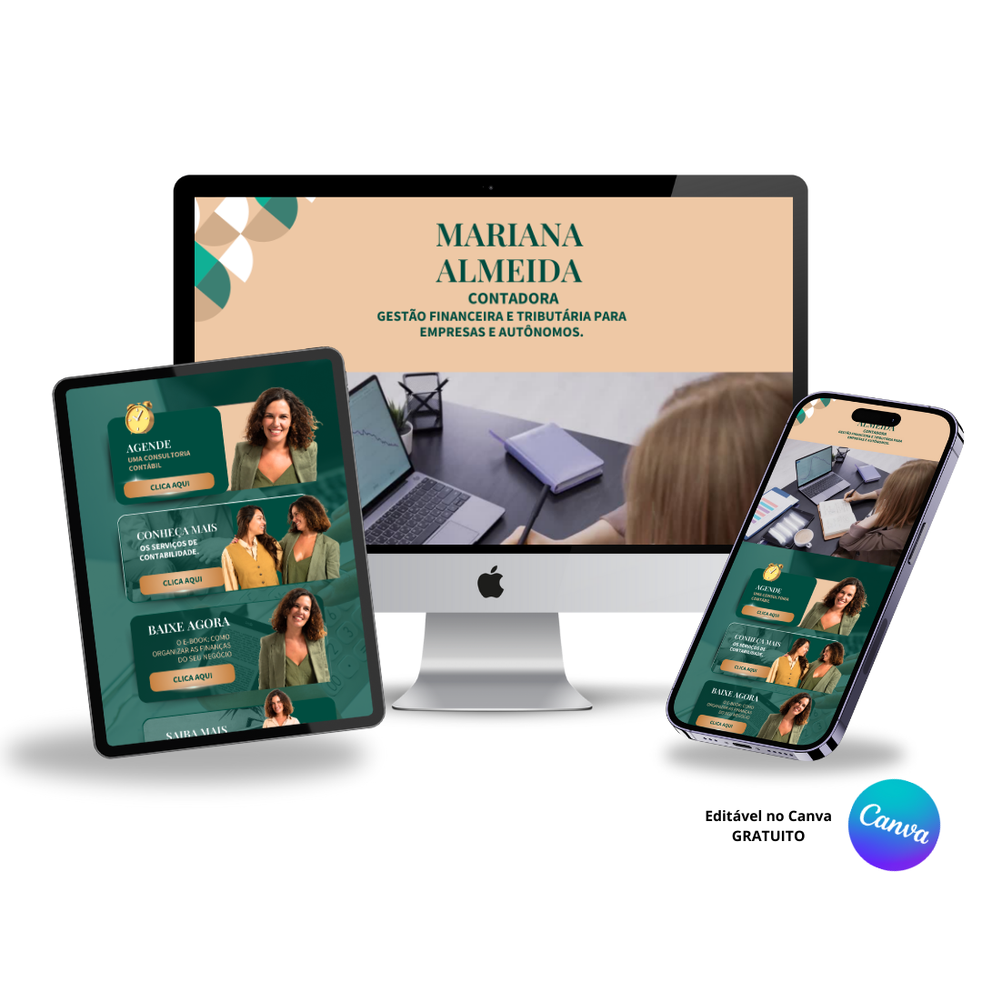 Template Editável no Canva para Link na Bio de Contador