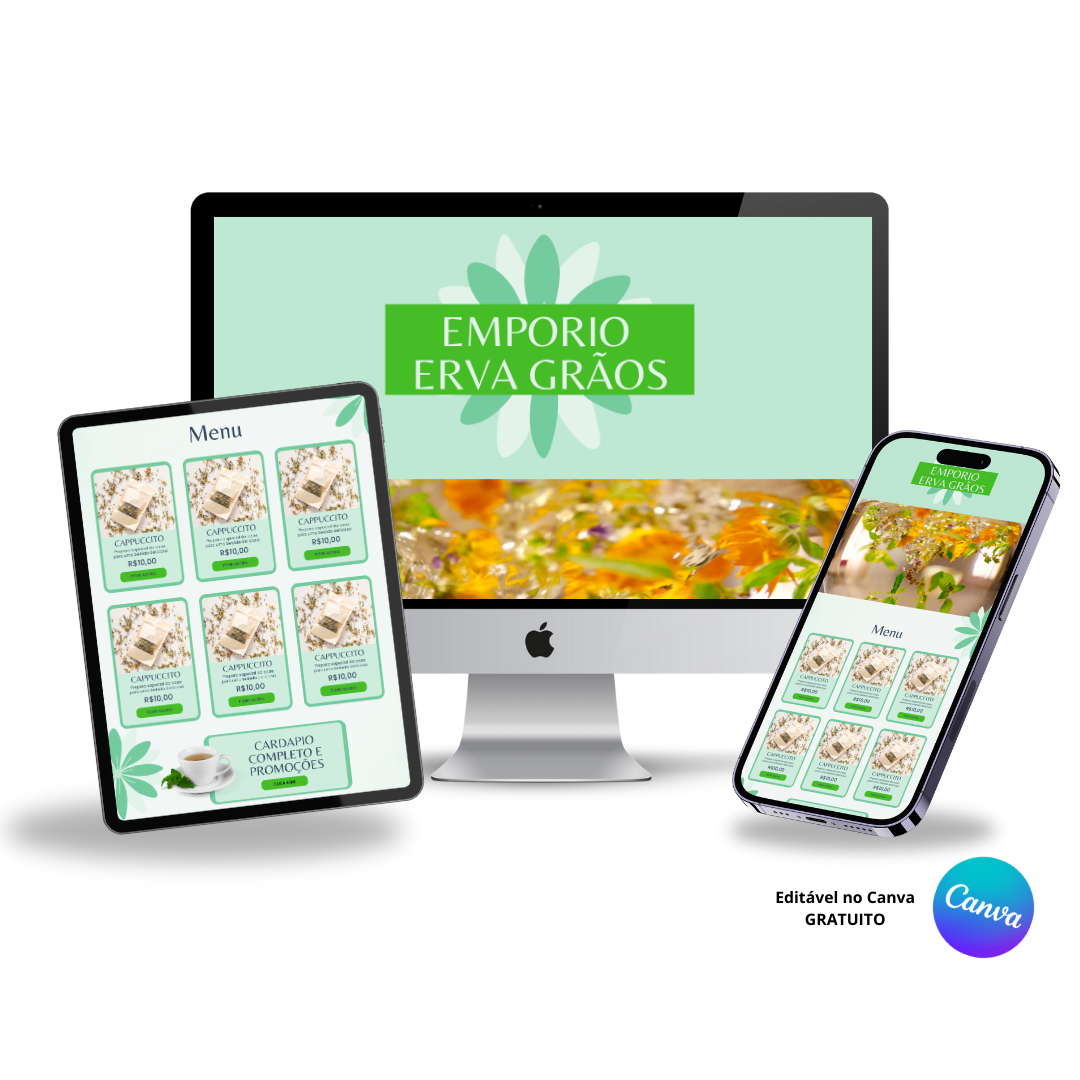 Template Editável no Canva para Link na Bio de Produtos Naturais