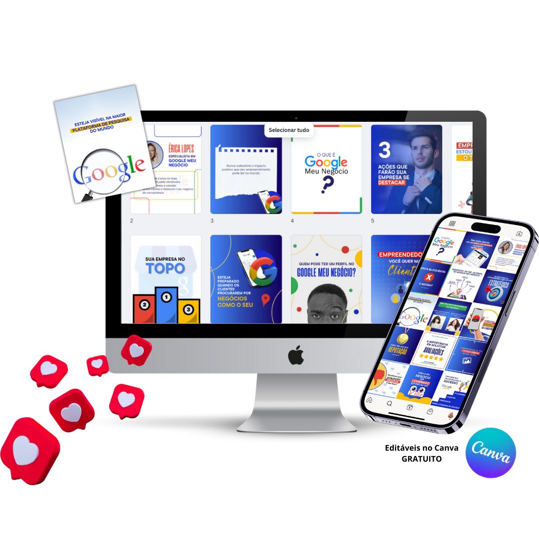 Pack de Templates Editáveis no Canva para Google Meu Negócio