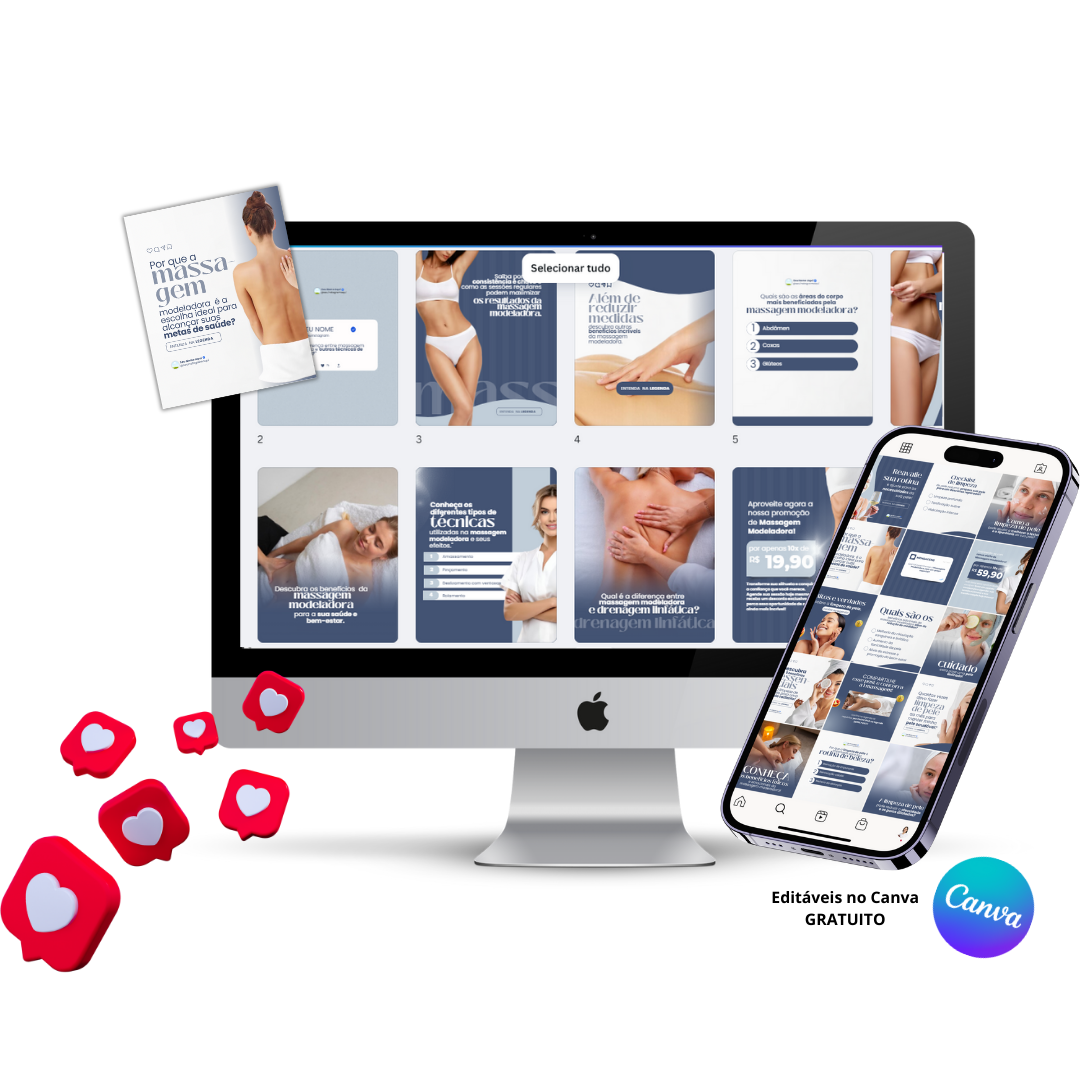 Pack de Templates Editáveis no Canva para Clínica de Estética