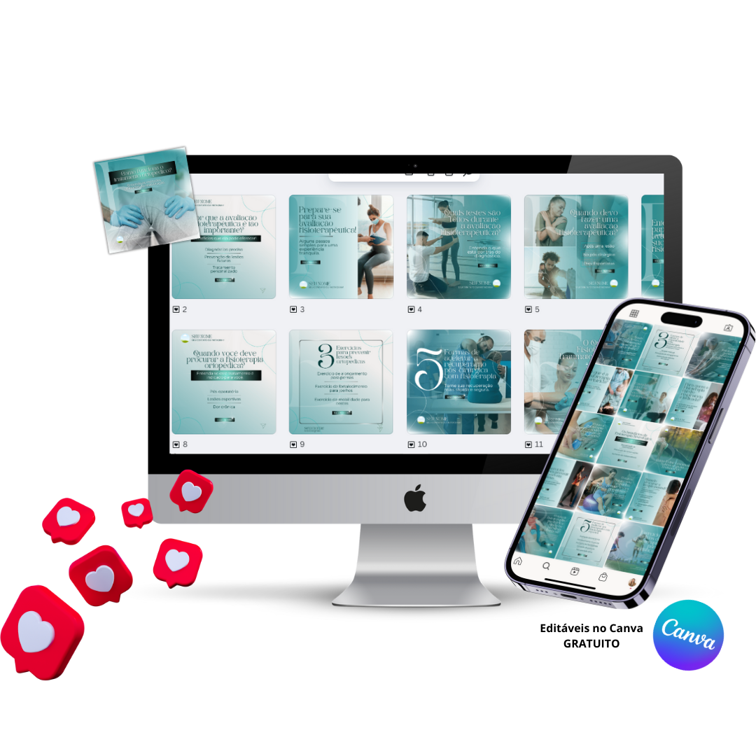 Pack de Templates Editáveis no Canva para Fisioterapia