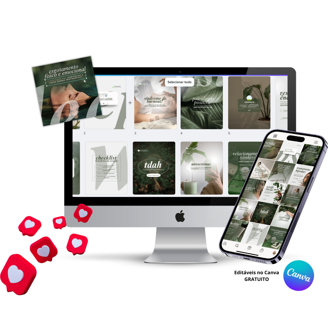 Pack de Templates Editáveis no Canva para Psicóloga