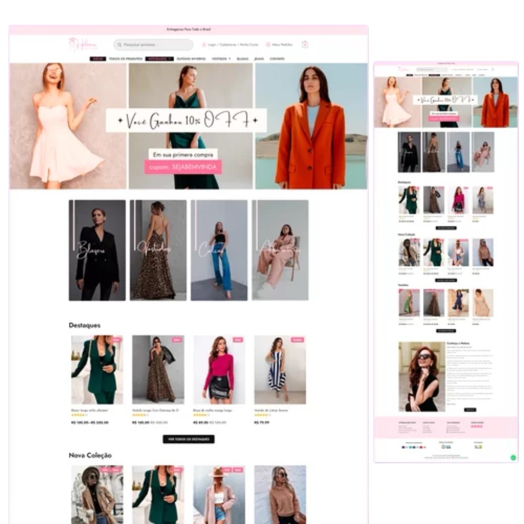 Site Pronto no WordPress com Sua Identidade Visual - Loja de Roupas