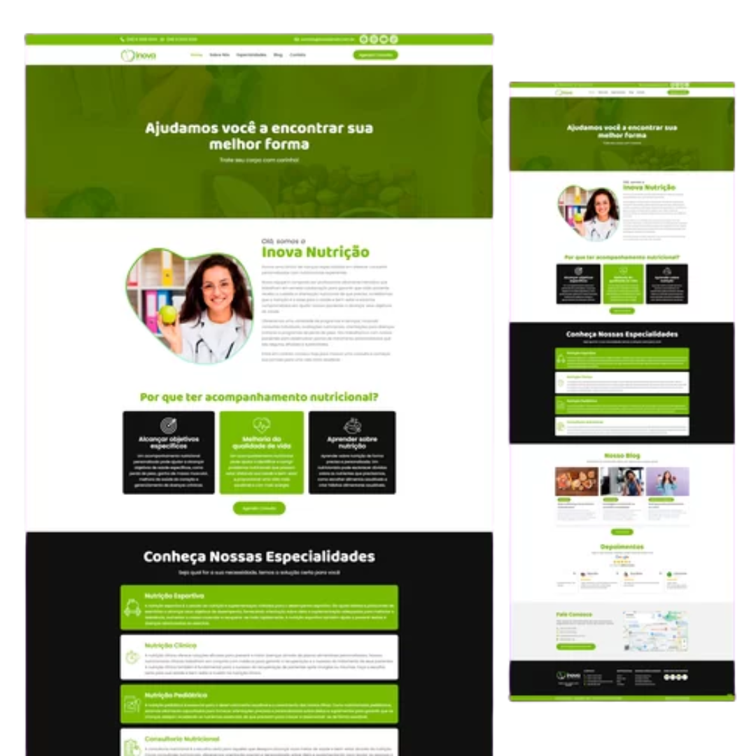 Site Pronto no WordPress com Sua Identidade Visual - Nutricionista