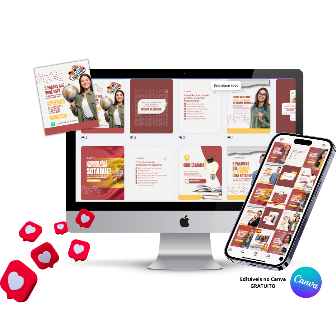 Templates editáveis no Canva para professores de espanhol