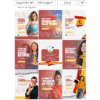 Arquivos digitais para redes sociais de professores de espanhol editável no Canva