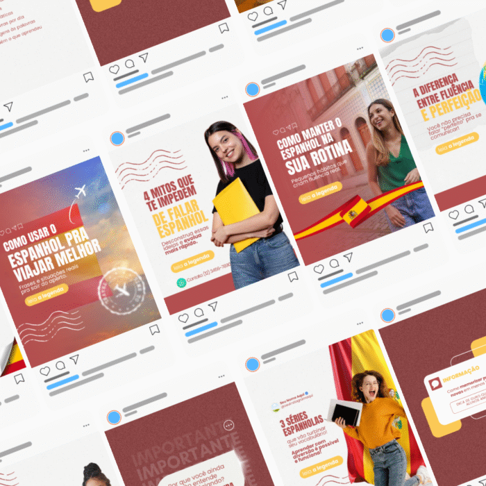 Templates no Canva para professores de espanhol aumentarem sua presença online