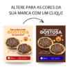 Dois modelos de post editável para loja de esfiharia com esfihas doces e variação de cores, destacando a facilidade de personalização no Canva.