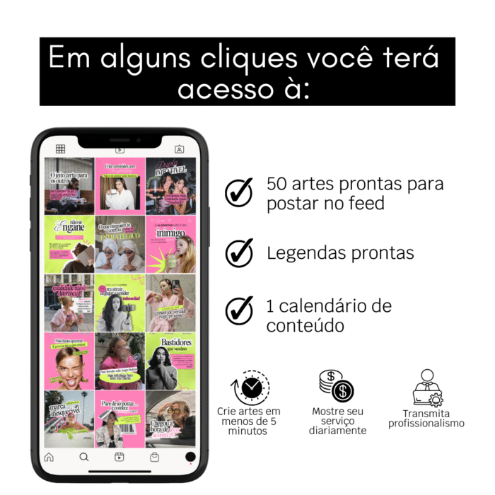 Pack de templates editáveis no Canva para Social Media.
