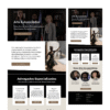 Template de site para escritório de advocacia criado no Canva, com layout profissional em tons neutros, seções para apresentação do escritório, áreas de atuação, equipe de advogados e contato.