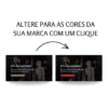 Template de site profissional para escritório de advocacia criado no Canva, exibindo duas variações de cores da marca no layout, demonstrando a possibilidade de personalização com apenas um clique.