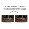 Template de site para advogada criado no Canva, mostrando duas versões com cores diferentes da marca e o texto “Altere para as cores da sua marca com um clique”.
